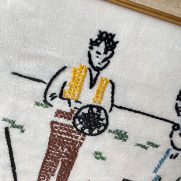 Vintage Framed Cross Stitch “Give Us This Day Our Daily Bread” 9"x12" - Picture 4 of 7